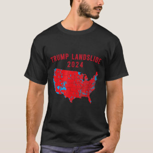 Wahlplan 2024 Trump Landslide Rote Wahl Ma T-Shirt
