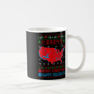 Wahlplan 2024 Trump Landslide Ugly Christmas Kaffeetasse