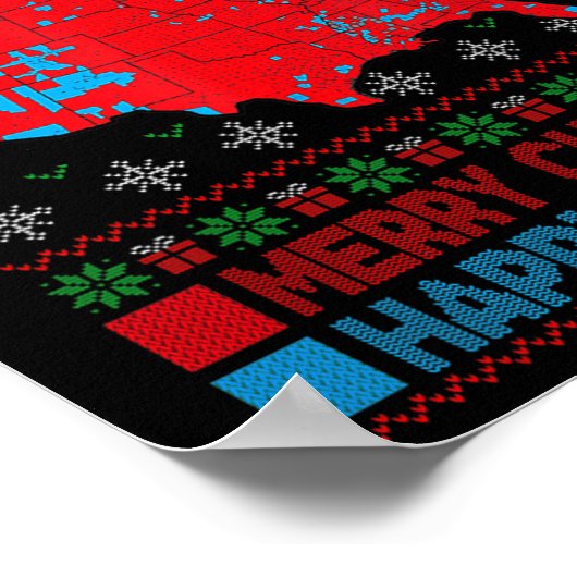 Wahlplan 2024 Trump Landslide Ugly Christmas Poster (Ecke)