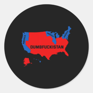 Wahlplan 2024 USA Dumbfor Runder Aufkleber