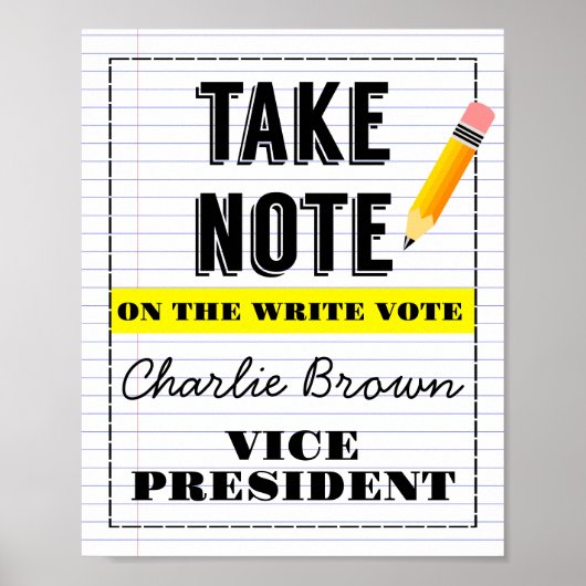 Wahlposter-Klasse nehmen Note Stimme Poster (Vorne)