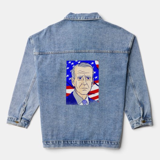 Wahlpräsident unter amerikanischer Flagge Jeansjacke (Rückseite)