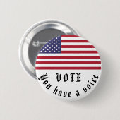 Wahlrecht patriotische Wahlen USA Flaggenwechsel Button (Vorne & Hinten)