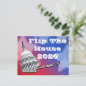 Wählt das Haus 2026 Blau Postkarte (Stehend Vorderseite)