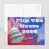Wählt das Haus 2026 Blau Postkarte (Vorne/Hinten)