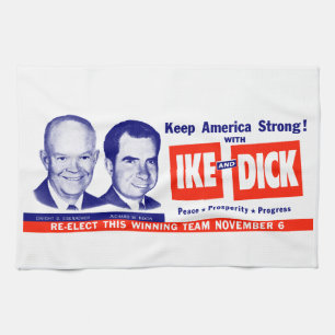 Wählt Ike und Dick 1956 Küchentuch