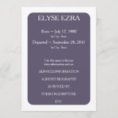 wählt lila Gedenkkarten Programm (Rückseite)