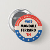 Wählt Mondale/Ferraro '84 Button (Vorne & Hinten)