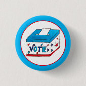 Wahltag USA Abstimmung Wahlurne Wahlurne Button (Vorderseite)