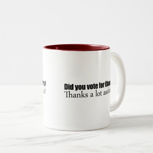 Wählten Sie für Obama Zweifarbige Tasse (VorderseiteRechts)