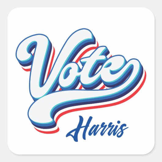 Wahltypografie Quadratischer Aufkleber (Vorderseite)