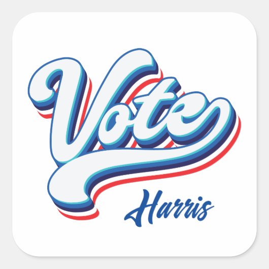 Wahltypografie Quadratischer Aufkleber (Vorderseite)