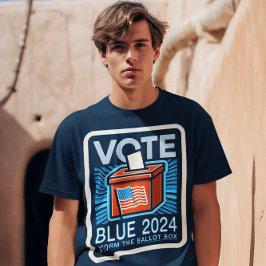 Wahlurne Blue 2024 Box mit Grenzen T-Shirt