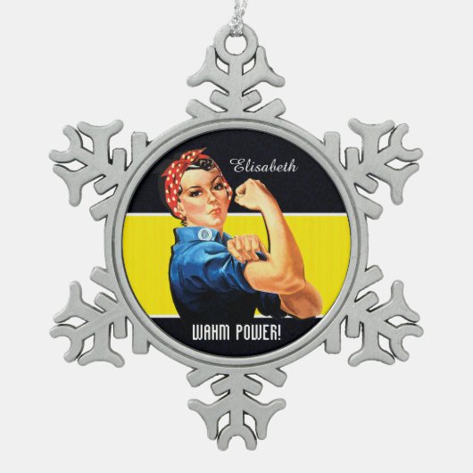 WAHM Power! - Arbeits-zu Hause Mama Schneeflocken Zinn-Ornament (Vorderseite)