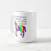 Wahnhafter Unicorn-lustige Tasse (Vorderseite Links)