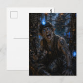 Wahnsinn / Bergmann / Ölbohrinsel Postkarte (Vorne/Hinten)