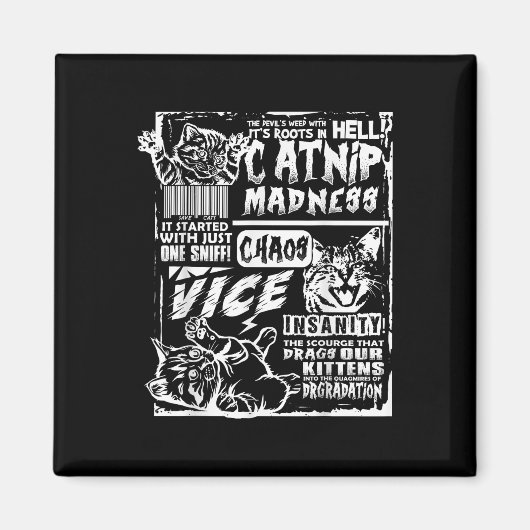 Wahnsinn Funny Cat Geschenke für Katze Lover Katze Magnet (Vorne)