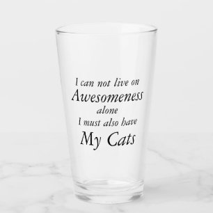 Wahnsinn und meine Katzen witzig Glas