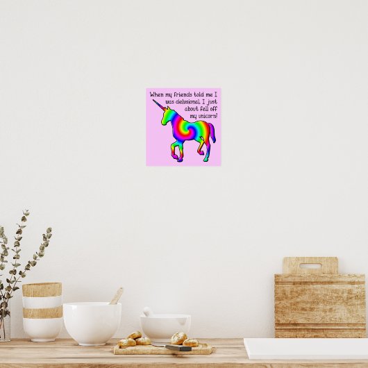 Wahnsinn Unicorn Funny Poster Sign (Küche)
