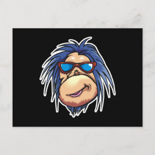 wahnsinnig coole Affengesicht Postkarte