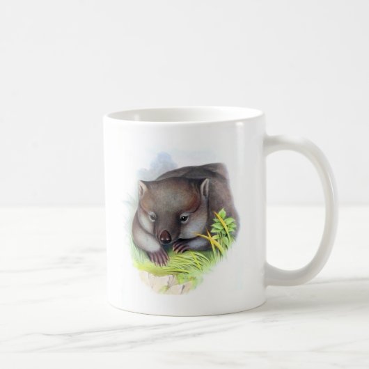 Wahnsinnig niedliche australische Wombat Vintag Kaffeetasse (Rechts)