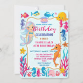 Wahnsinnig Regenbogen-Meerjungfrau-Krake-Geburtsta Save The Date (Vorderseite)