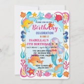 Wahnsinnig Regenbogen-Meerjungfrau Krake Geburtsta Save The Date (Vorderseite)