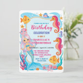 Wahnsinnig Regenbogen-Meerjungfrau-Krake-Geburtsta Save The Date (Stehend Vorderseite)