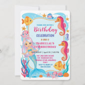 Wahnsinnig Regenbogen-Meerjungfrau-Krake-Geburtsta Save The Date (Vorderseite)