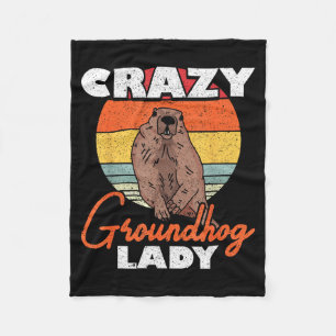 Wahnsinnige Erdhörnchen-Dame Ground Hog Crazy  Fleecedecke