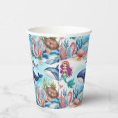 Wahnsinnige Meerjungfrau-Geburtstagsparty Pappbecher (Rechts)