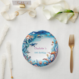 Wahnsinnige Meerjungfrau-Geburtstagsparty Pappteller