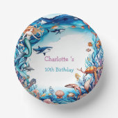 Wahnsinnige Meerjungfrau-Geburtstagsparty Pappteller (Vorderseite)