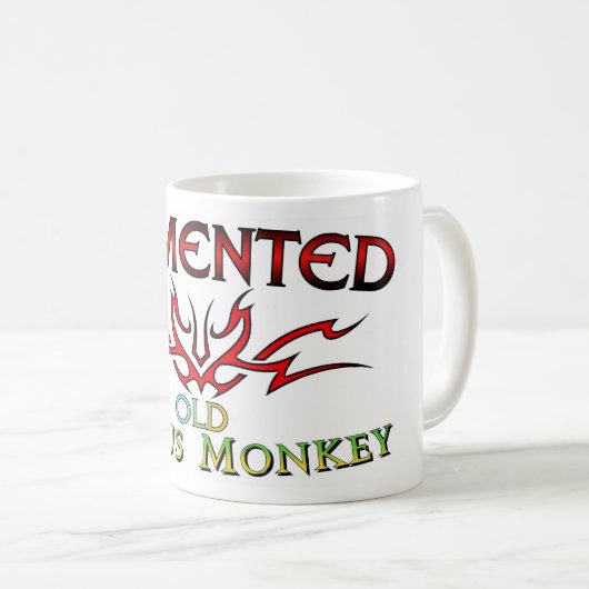 Wahnsinniger alter Zirkus-Affe Kaffeetasse (VorderseiteRechts)