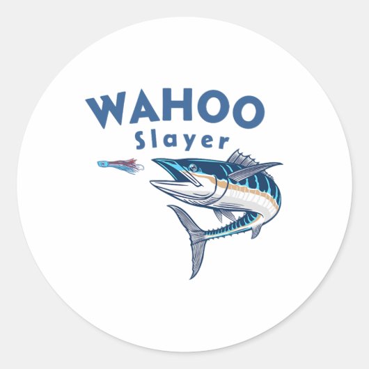 Wahoo Slayer Salt Water Fishing Wahoo Runder Aufkleber (Vorderseite)