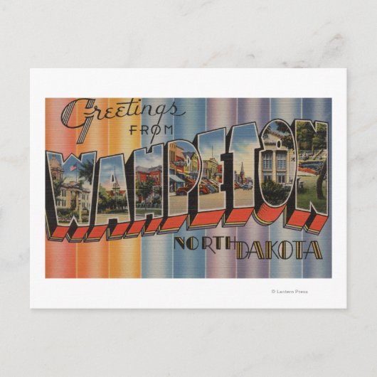 Wahpeton, North Dakota - Große Briefszenen Postkarte (Vorderseite)