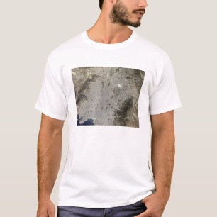 Wahr-Farbesatellitenansicht von zentralem Athen T-Shirt