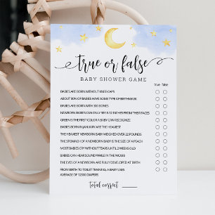 Wahr-oder-Falsch-Spiel mit Antworten Baby Shower K Einladung