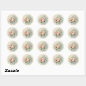 Wahre Akzente, rosa Shabby Chic Runder Aufkleber (Blatt)