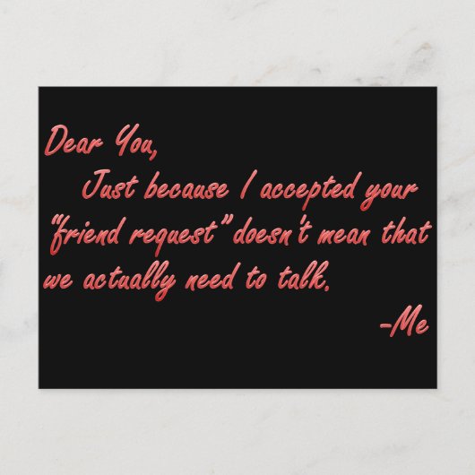 Wahre Bedeutung der Freundschaft Postkarte (Vorderseite)