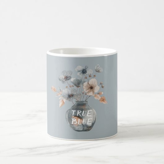Wahre Blaue Creme Blumenvase Kaffeetasse (Mittel)