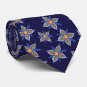 Wahre blaue Funky Blume Krawatte (Gerollt)