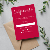 Wahre Einfachheit 1 Himbeere Minimaler Hochzeitssz RSVP Karte