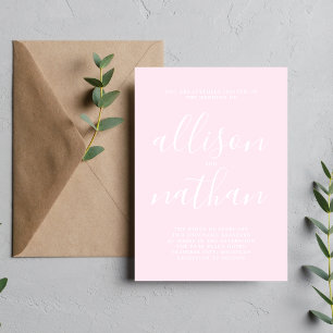 Wahre Einfachheit 1 Primrose Pink Minimalistische Einladung