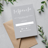 Wahre Einfachheit 1 Sterling Grau Minimalistische RSVP Karte