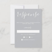 Wahre Einfachheit 1 Sterling Grau Minimalistische RSVP Karte (Vorderseite)