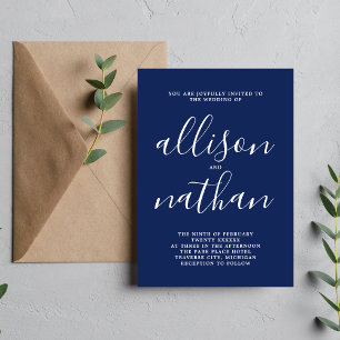 Wahre Einfachheit 1 Tinte Minimalistische Hochzeit Einladung