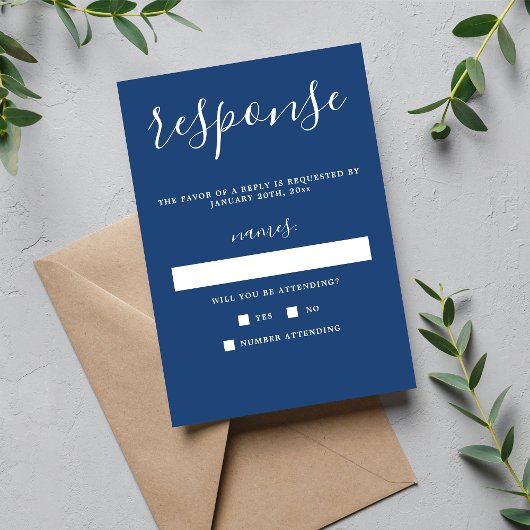 Wahre Einfachheit 1 True Blue Minimal Wedding RSVP