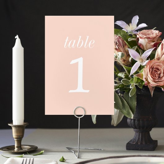 Wahre Einfachheit 2 Blush Wedding Tischnummer