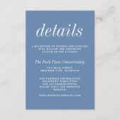 Wahre Einfachheit 2 Denim Blue Minimalistisch Wedd Begleitkarte (Vorderseite)